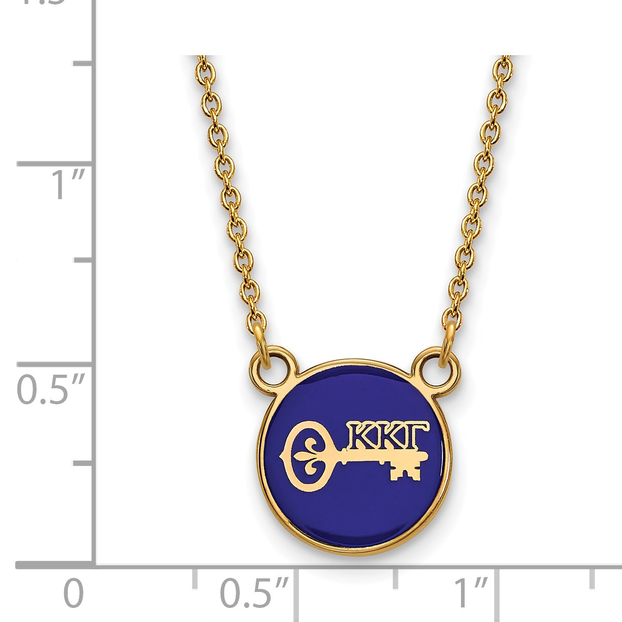 Gold Plated Sterling Silver Logoart Kappa Gamma Sorority Symbol Small Color Enamel Pendant 18 Inch Necklace