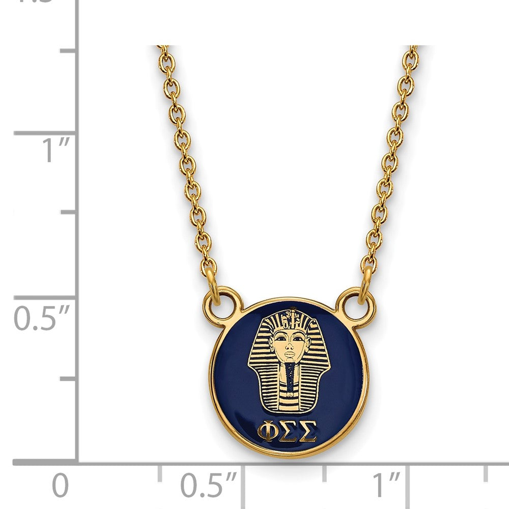 Gold Plated Sterling Silver Logoart Phi Sigma Sorority Symbol Small Color Enamel Pendant 18 Inch Necklace