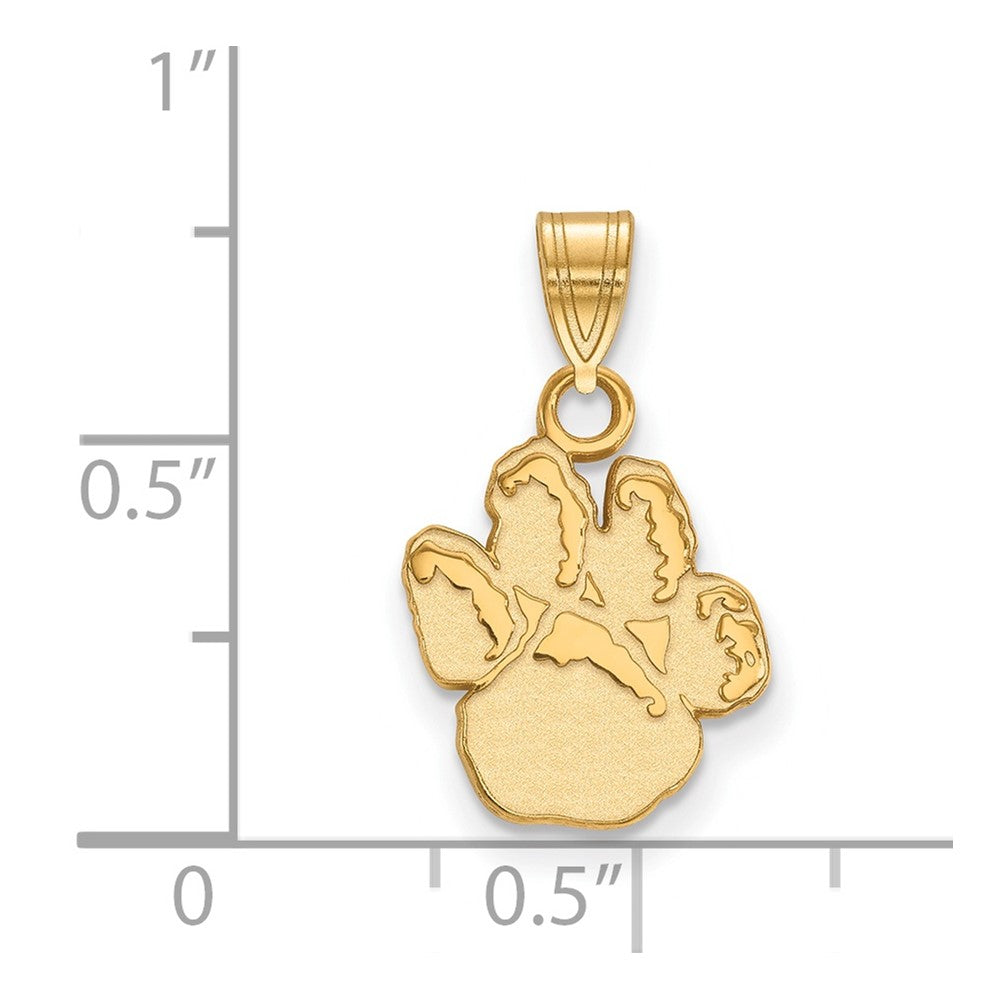 Gold Plated Sterling Silver Logoart University Of Pittsburgh Panther Paw Small Pendant