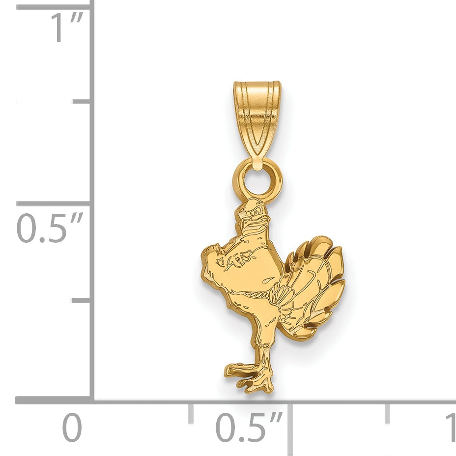 14K Yellow Gold Logoart Virginia Tech Hokiebird Small Pendant