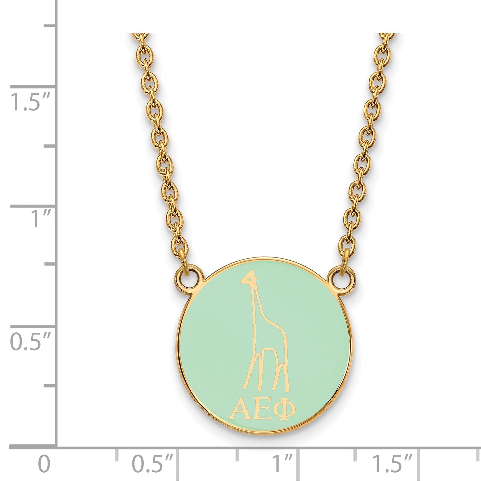 Gold Plated Sterling Silver Logoart Alpha Epsilon Phi Sorority Symbol Small Color Enamel Pendant 18 Inch Necklace