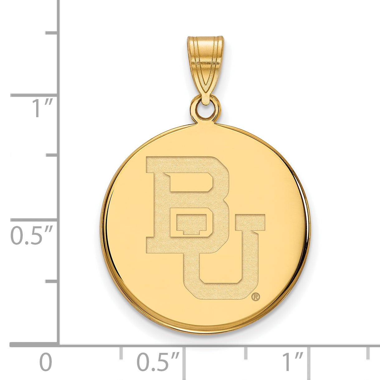 Gold Plated Sterling Silver Logoart Baylor University Bears Large Disc Pendant