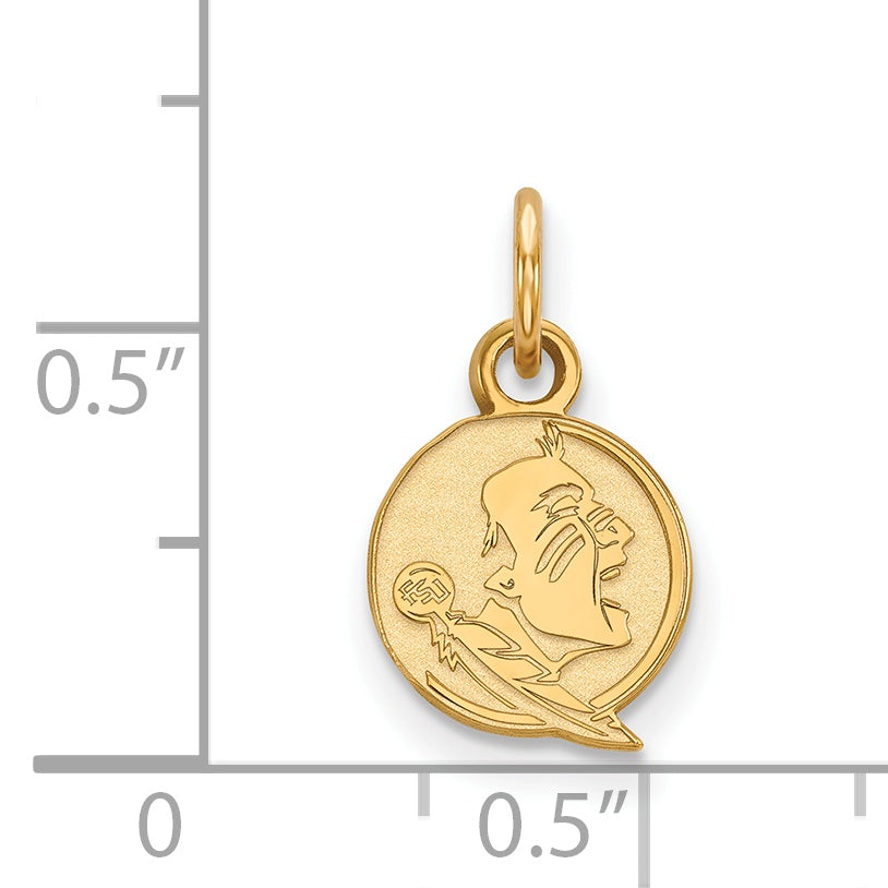 14K Yellow Gold Logoart Florida State University Seminole Extra Small Pendant