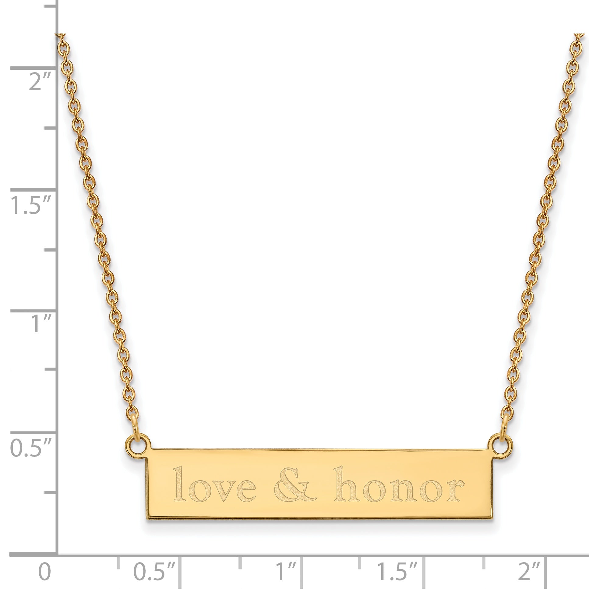 Gold Plated Sterling Silver Logoart Miami University Ohio Small Bar 18 Inch Necklace