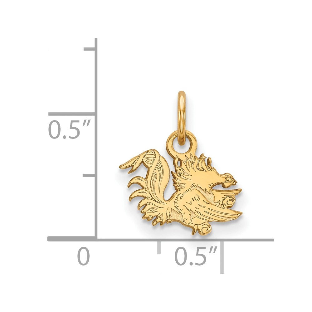 10K Yellow Gold Logoart University Of South Carolina Gamecock Extra Small Pendant