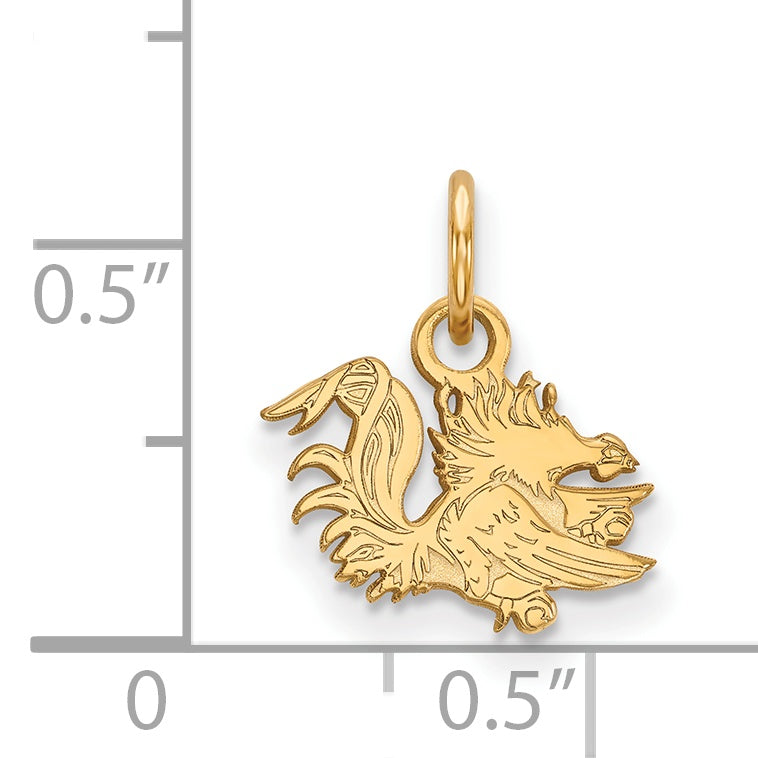 14K Yellow Gold Logoart University Of South Carolina Gamecock Extra Small Pendant