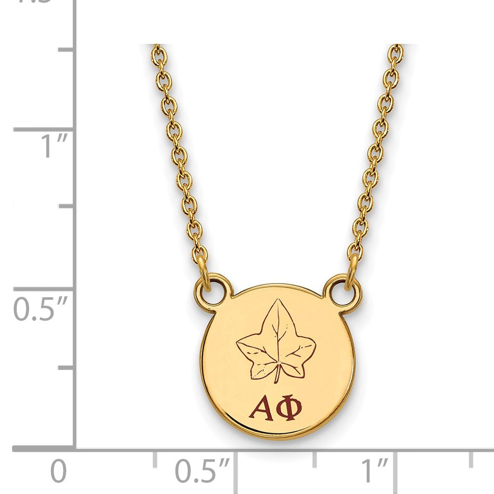 Gold Plated Sterling Silver Logoart Alpha Phi Sorority Symbol Small Color Enamel Pendant 18 Inch Necklace