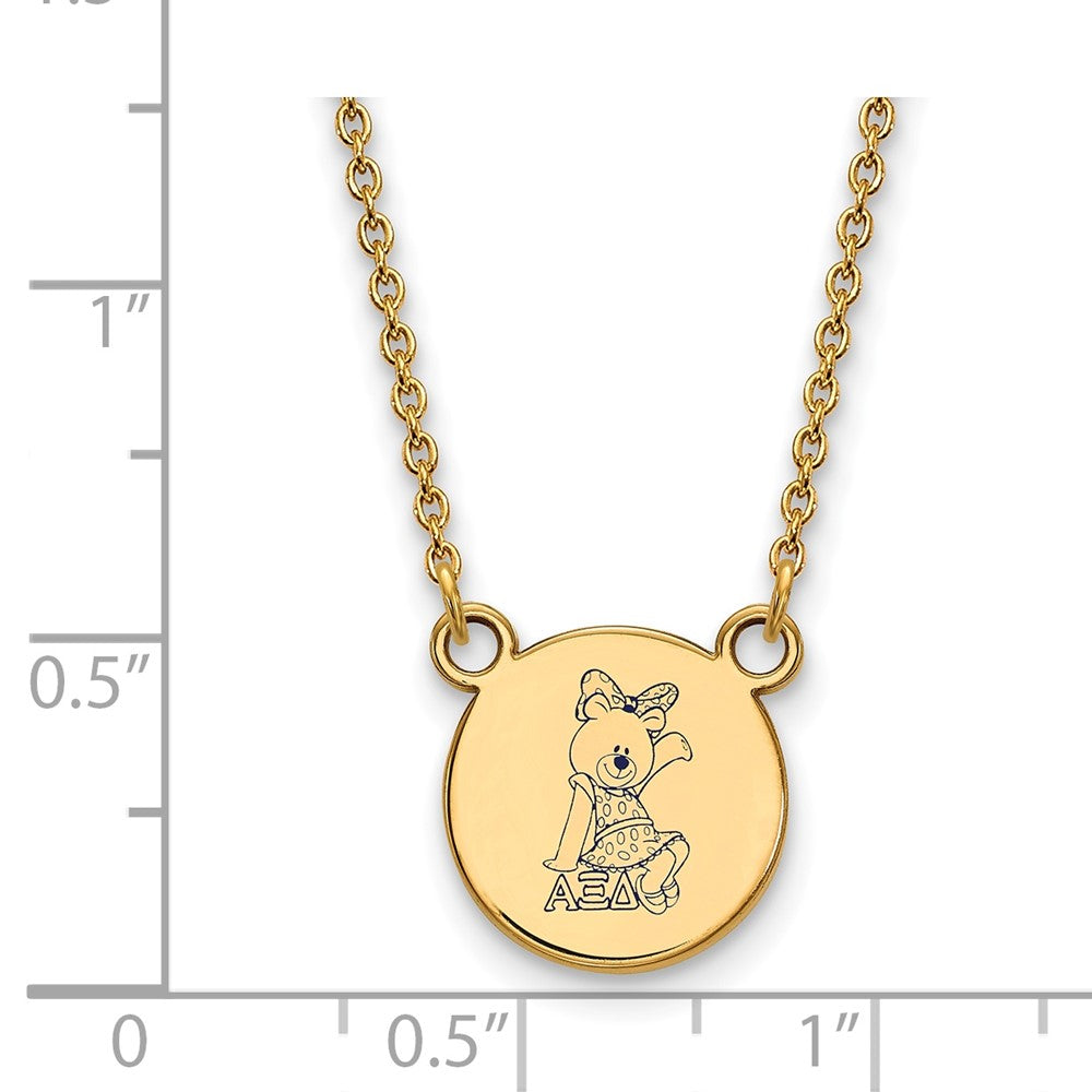 Gold Plated Sterling Silver Logoart Alpha Xi Delta Sorority Symbol Small Color Enamel Pendant 18 Inch Necklace