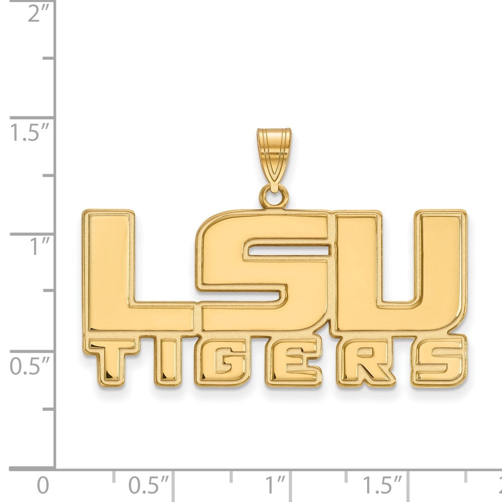 14K Yellow Gold Logoart Louisiana State University L S U Tigers Large Pendant