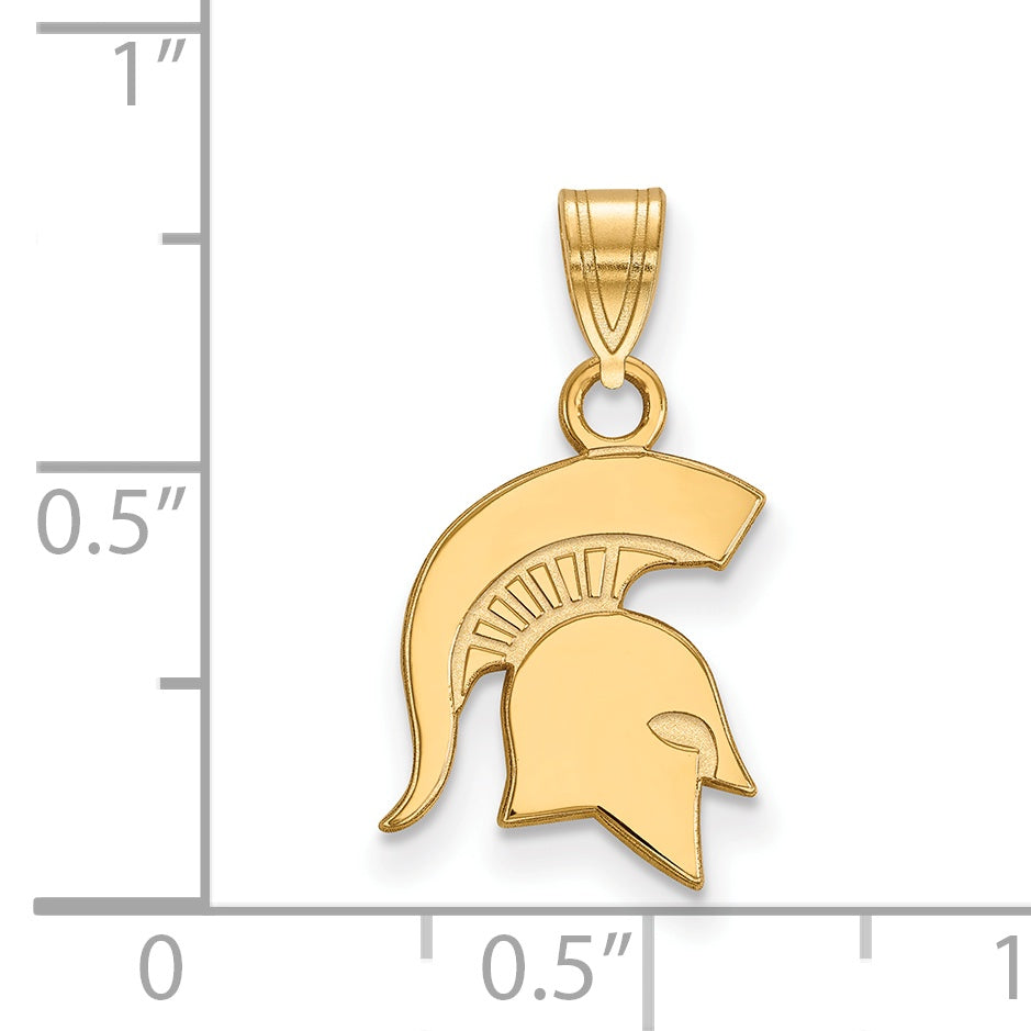 14K Yellow Gold Logoart Michigan State University Spartan Small Pendant