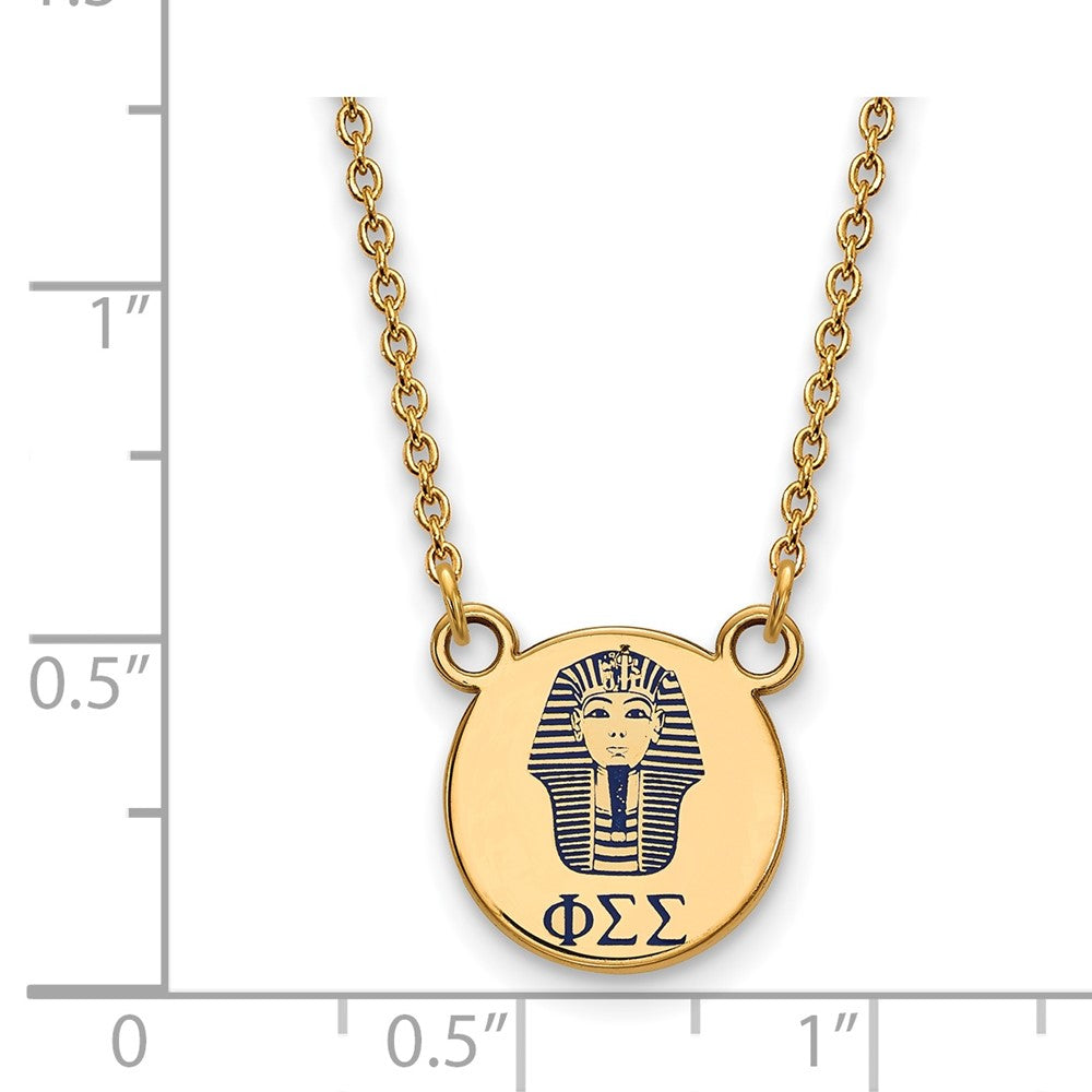 Gold Plated Sterling Silver Logoart Phi Sigma Sorority Symbol Small Color Enamel Pendant 18 Inch Necklace