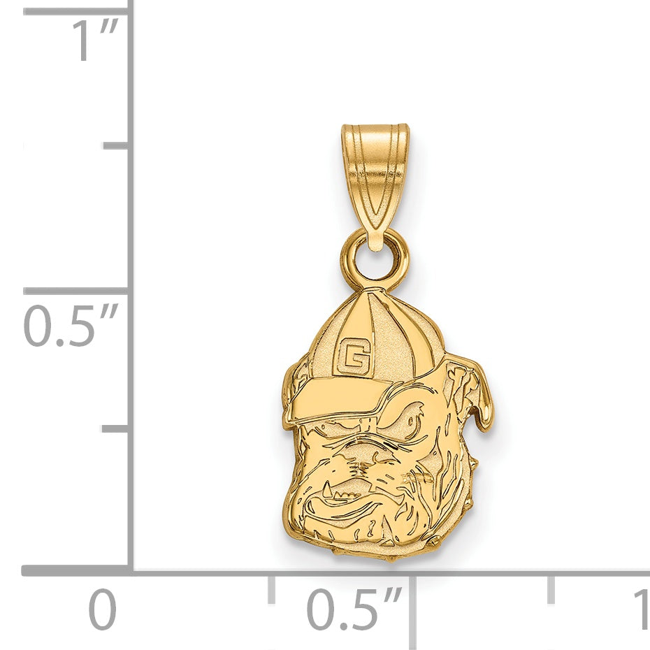 14K Yellow Gold Logoart University Of Georgia Bulldog Small Pendant