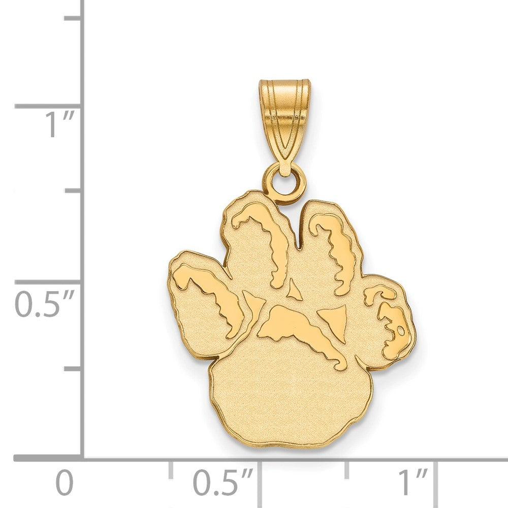 14K Yellow Gold Logoart University Of Pittsburgh Panther Paw Large Pendant
