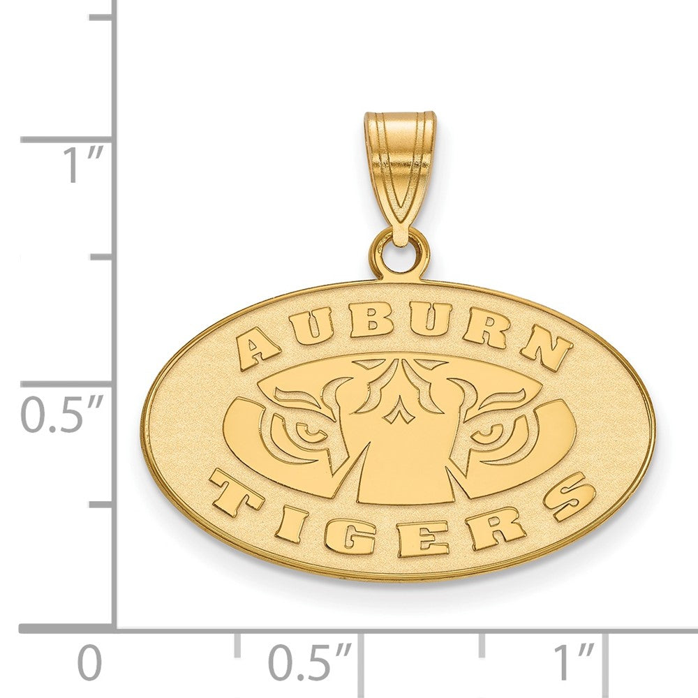 Gold Plated Sterling Silver Logoart Auburn Tigers Medium Pendant