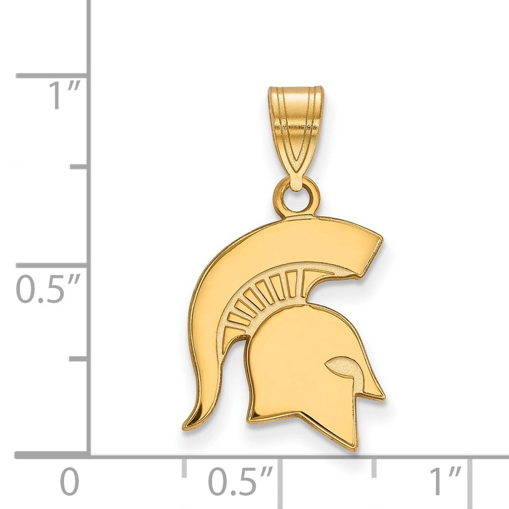 10K Yellow Gold Logoart Michigan State University Spartan Medium Pendant