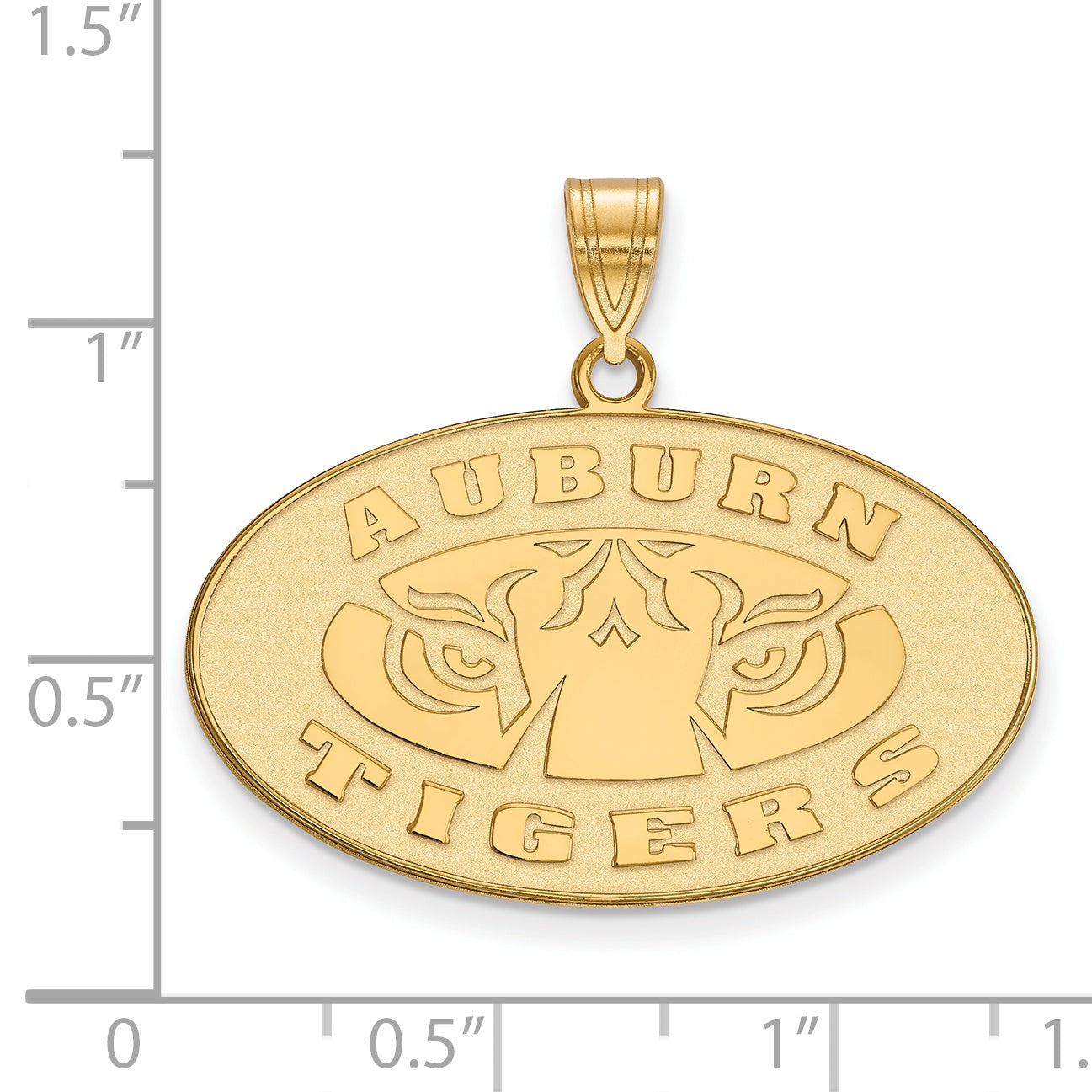 Gold Plated Sterling Silver Logoart Auburn Tigers Large Pendant