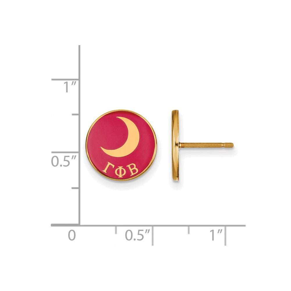 Gold Plated Sterling Silver Logoart Gamma Phi Beta Sorority Symbol Color Enamel Post Earrings