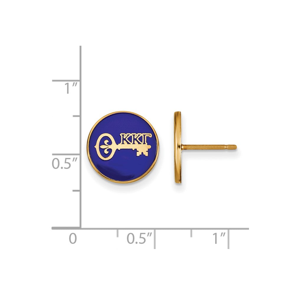 Gold Plated Sterling Silver Logoart Kappa Gamma Sorority Symbol Color Enamel Post Earrings