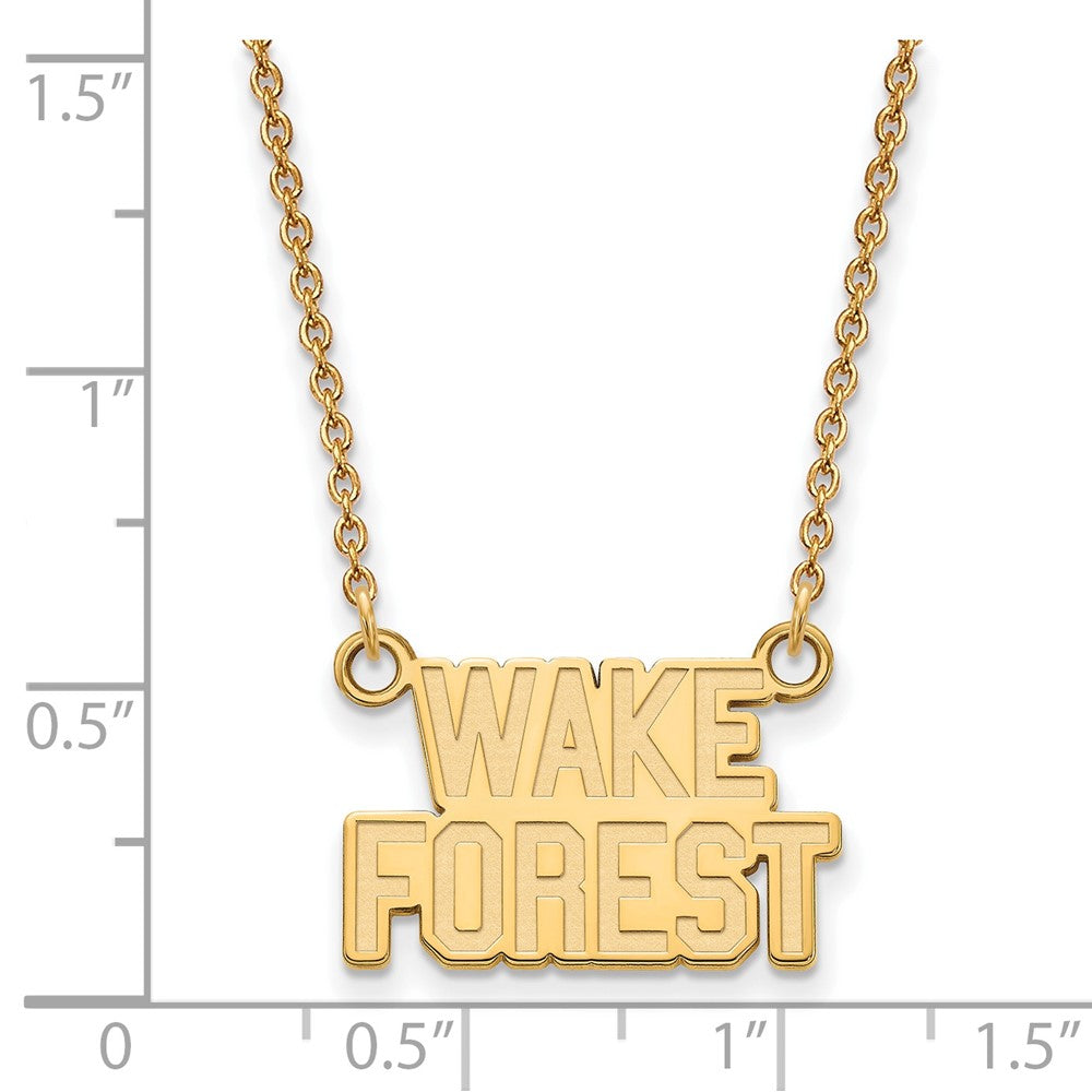 14K Yellow Gold Logoart Wake Forest University W F Deacon Small Pendant 18 Inch Necklace