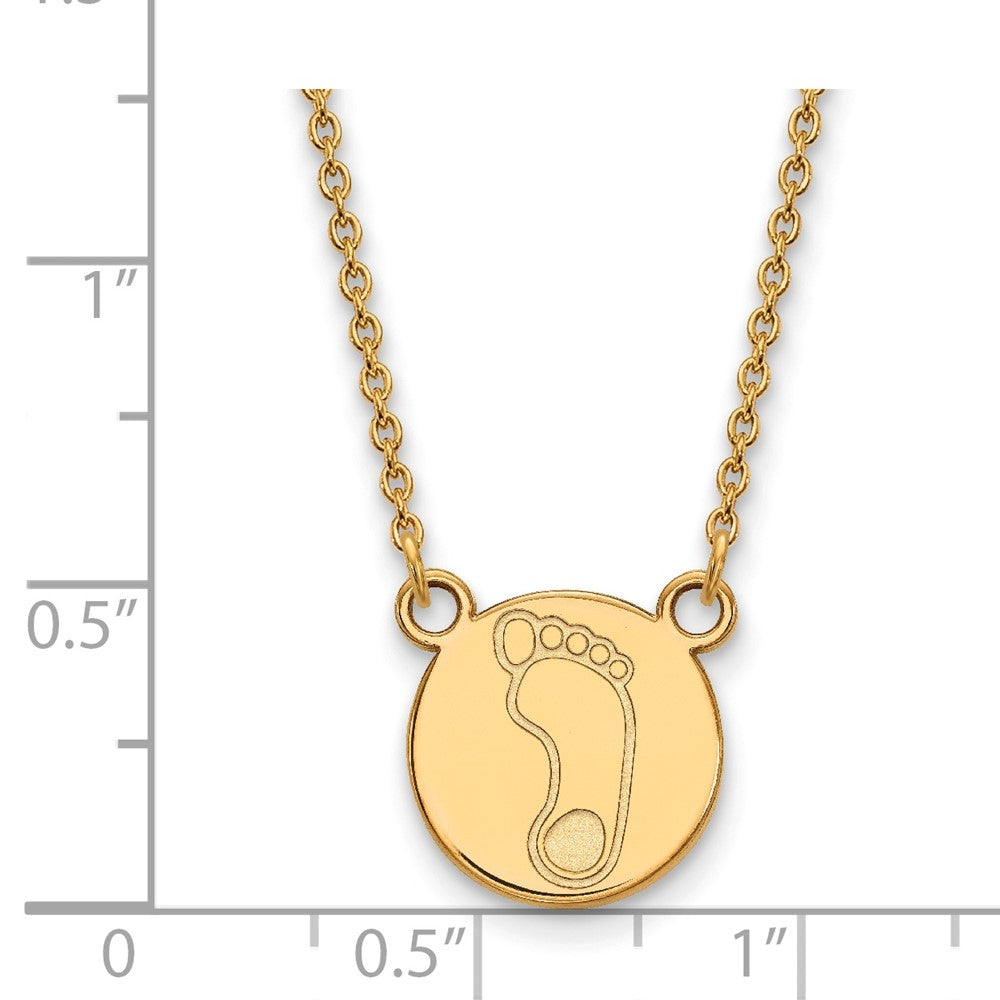 Gold Plated Sterling Silver Logoart University Of North Carolina Tar Heel Small Disc Pendant 18 Inch Necklace