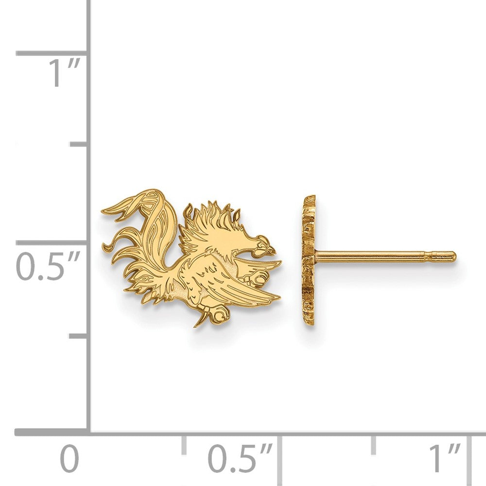 10K Yellow Gold Logoart University Of South Carolina Gamecock Extra Small Post Earrings