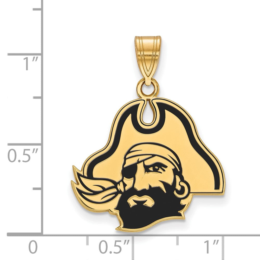 Gold Plated Sterling Silver Logoart East Carolina University Pirate Large Enameled Pendant