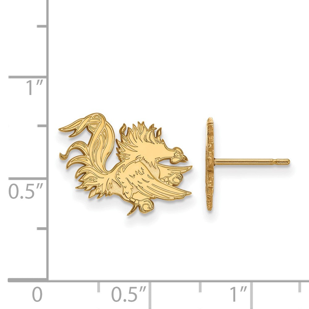 10K Yellow Gold Logoart University Of South Carolina Gamecock Small Post Earrings