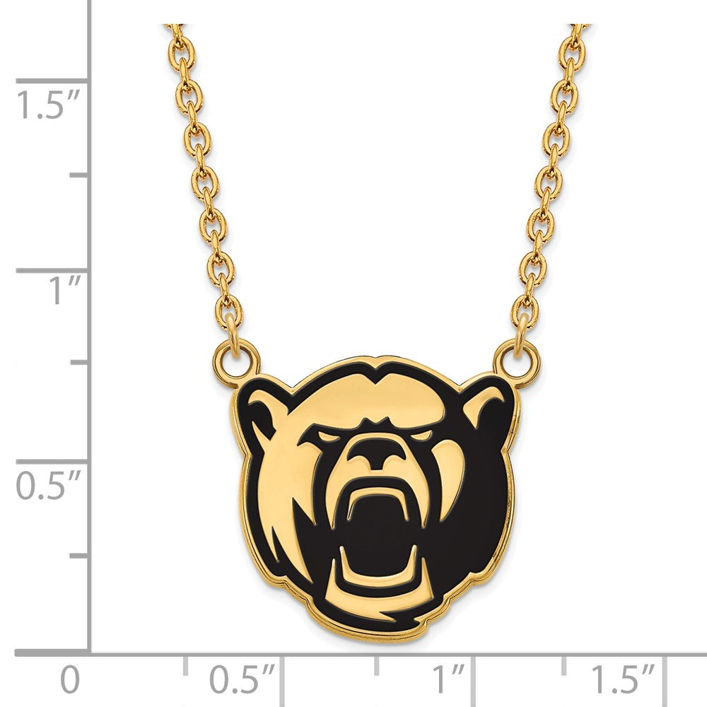Gold Plated Sterling Silver Logoart Baylor University Large Enameled Pendant 18 Inch Necklace