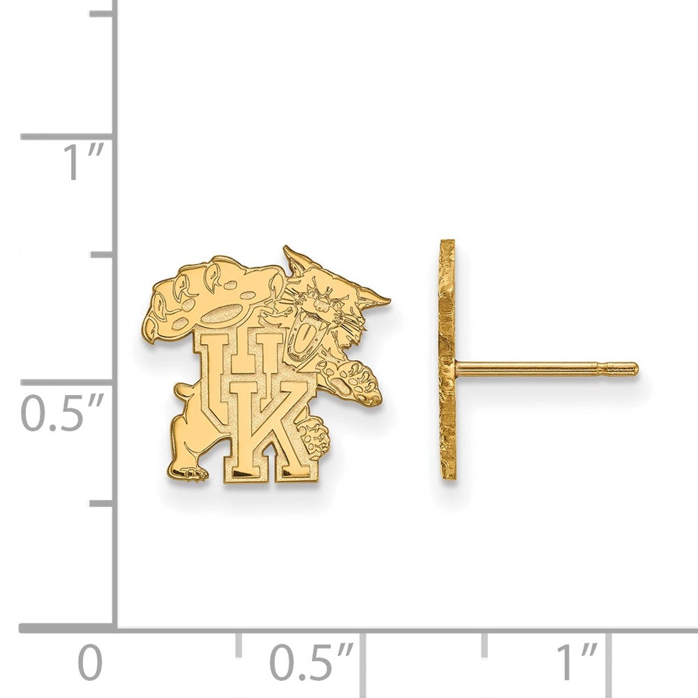 10K Yellow Gold Logoart University Of Kentucky U K Wildcat Small Post Earrings