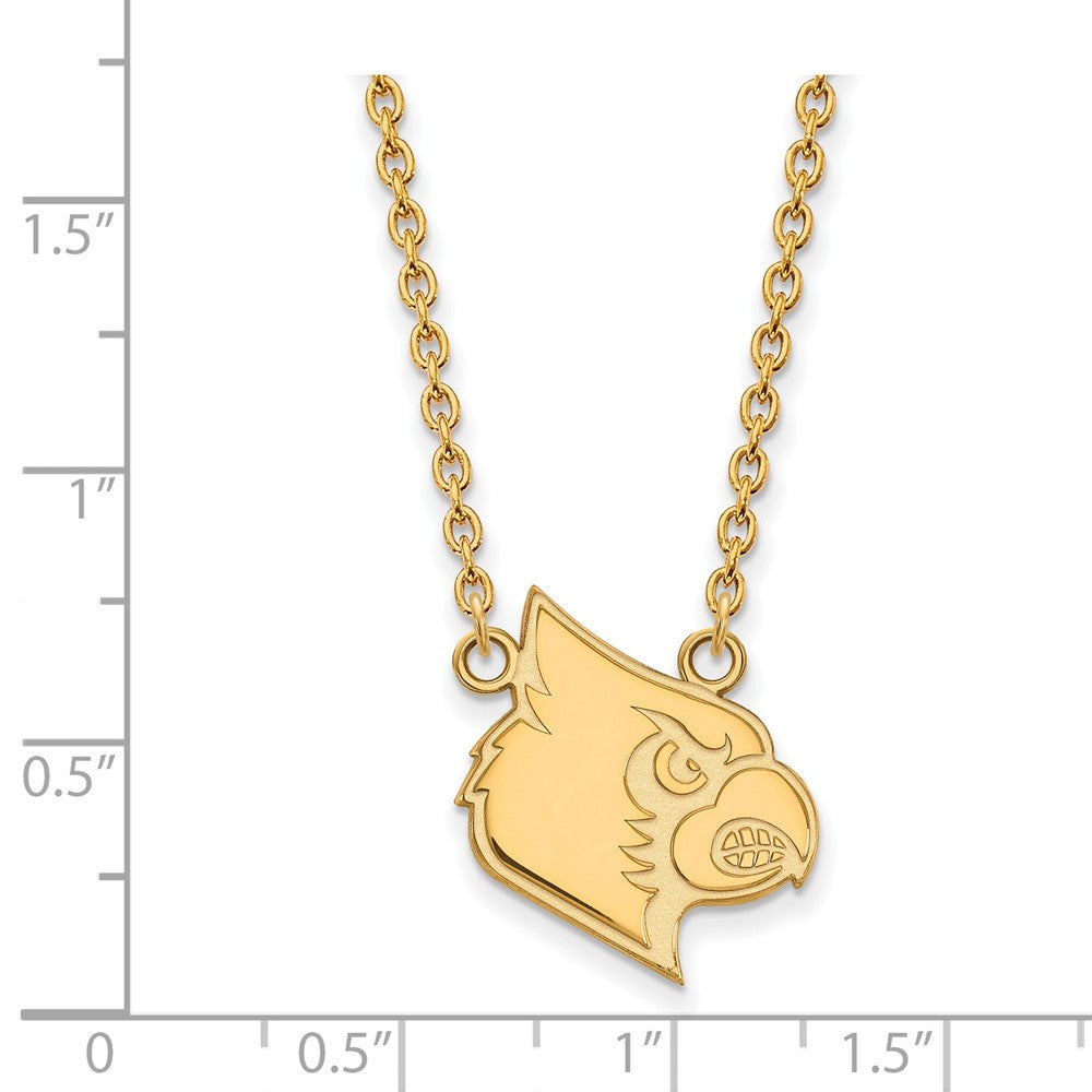 14K Yellow Gold Logoart University Of Louisville Cardinal Large Pendant 18 Inch Necklace
