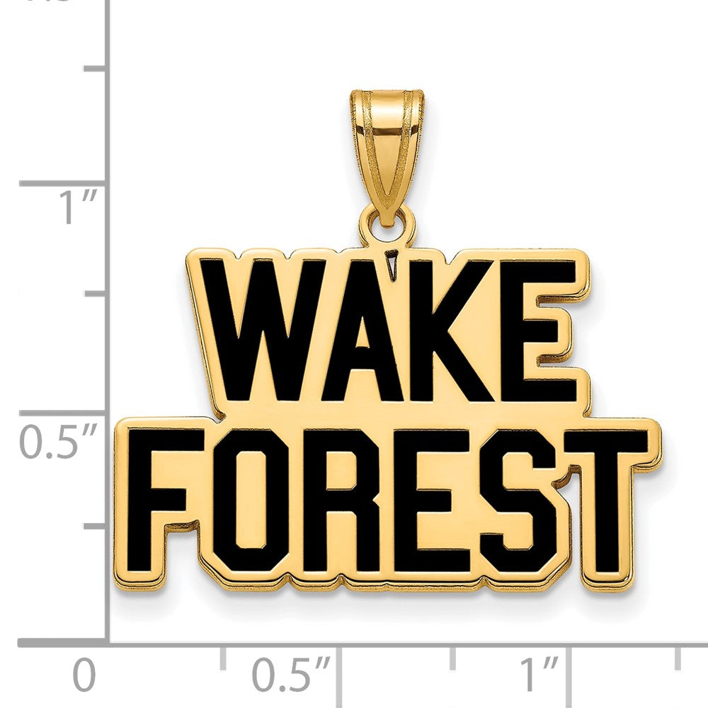 Gold Plated Sterling Silver Logoart Wake Forest University W F Deacon Large Enameled Pendant