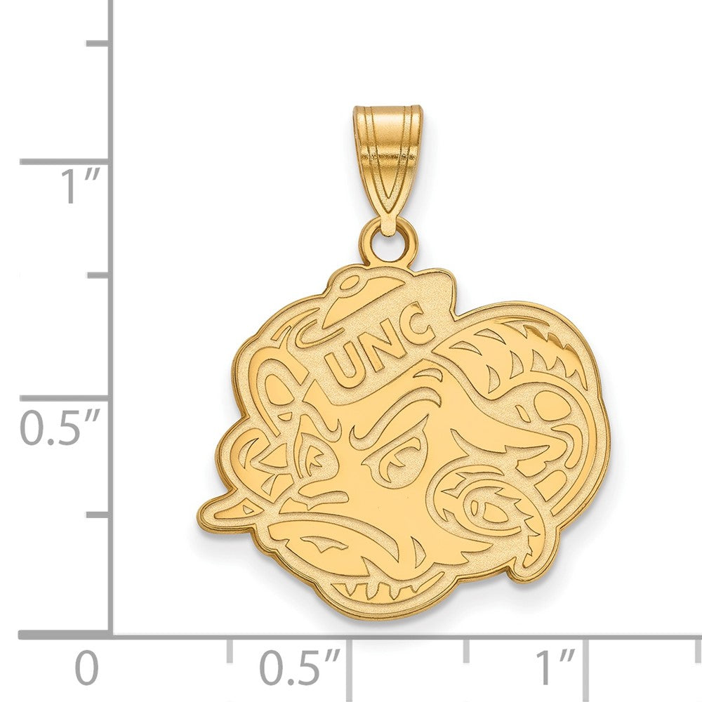 Gold Plated Sterling Silver Logoart University Of North Carolina Ram Large Pendant