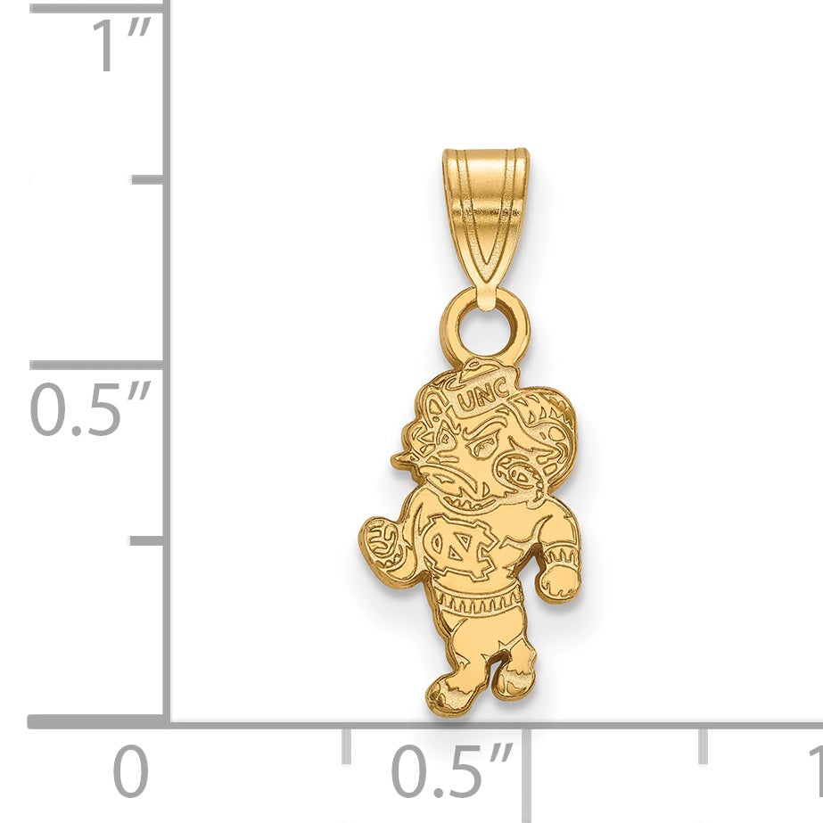 Gold Plated Sterling Silver Logoart University Of North Carolina Ram Small Pendant