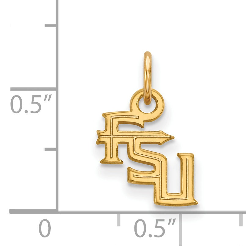 Gold Plated Sterling Silver Logoart Florida State University F S U Extra Small Pendant