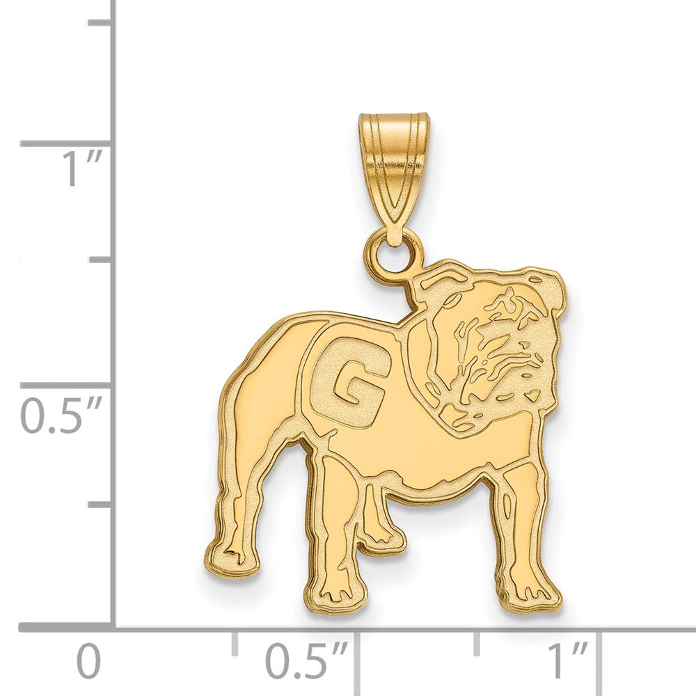 14K Yellow Gold Logoart University Of Georgia Bulldog Large Pendant