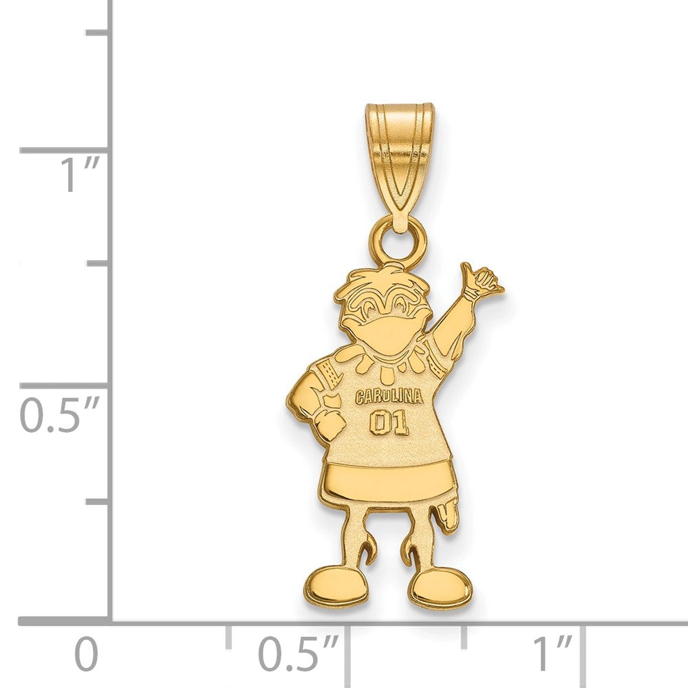 14K Yellow Gold Logoart University Of South Carolina Mascot Large Pendant