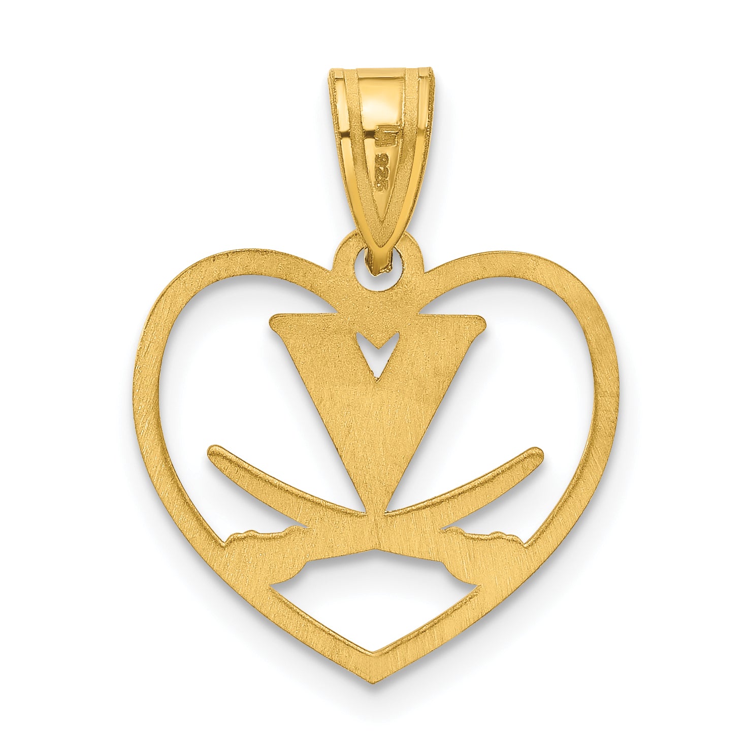 Gold Plated Sterling Silver Logoart University Of Virginia Heart Pendant