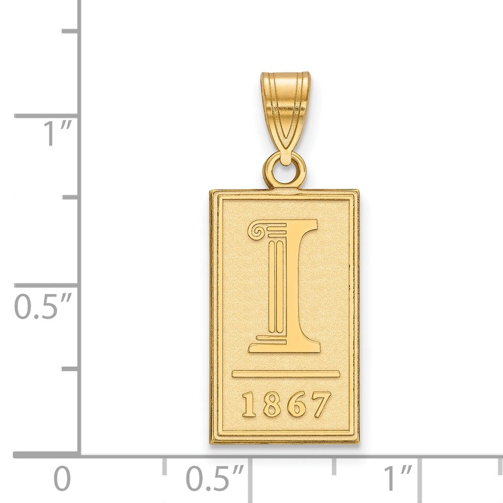 10K Yellow Gold Logoart University Of Illinois I 1867 Large Pendant
