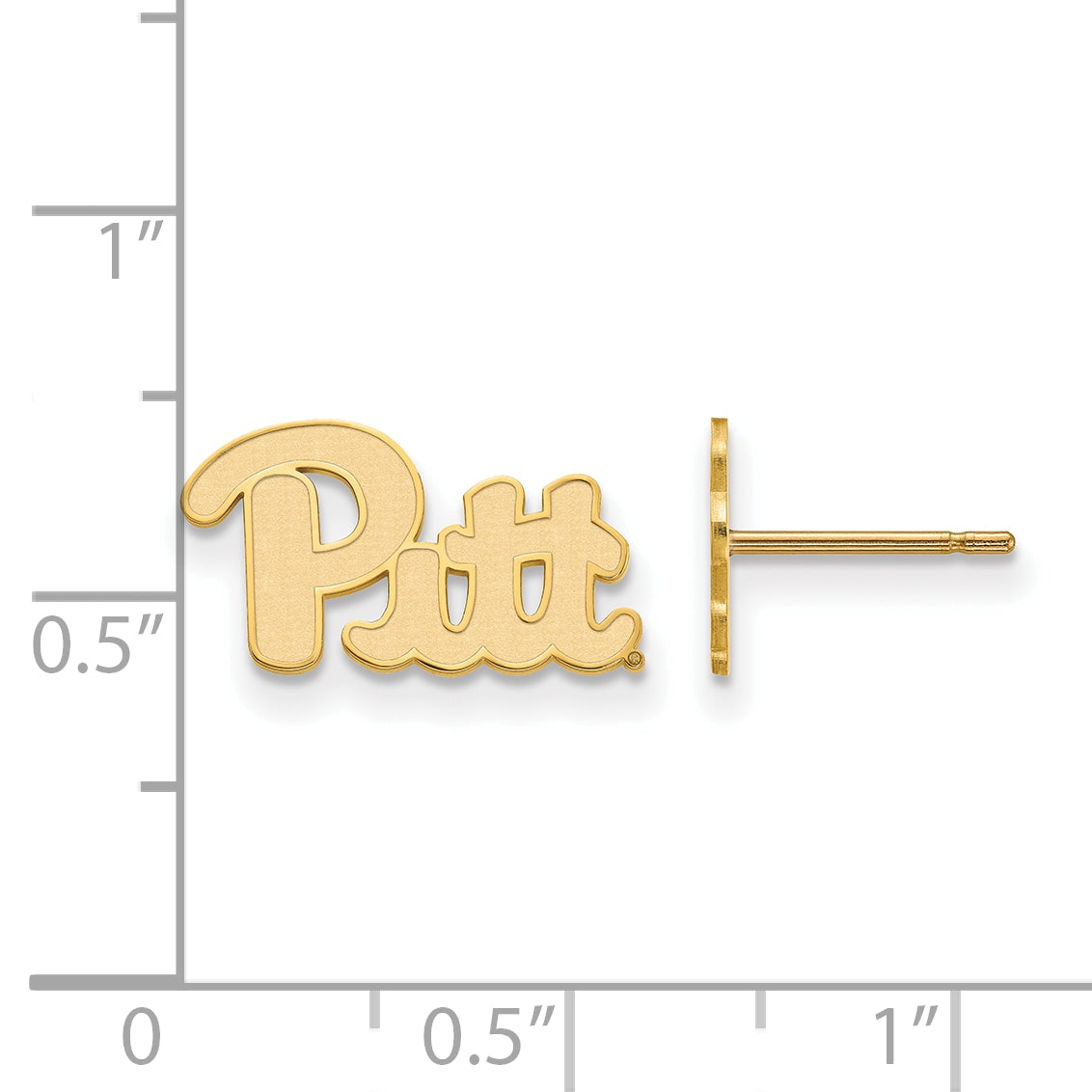14K Yellow Gold Logoart University Of Pittsburgh Extra Small Post Earrings