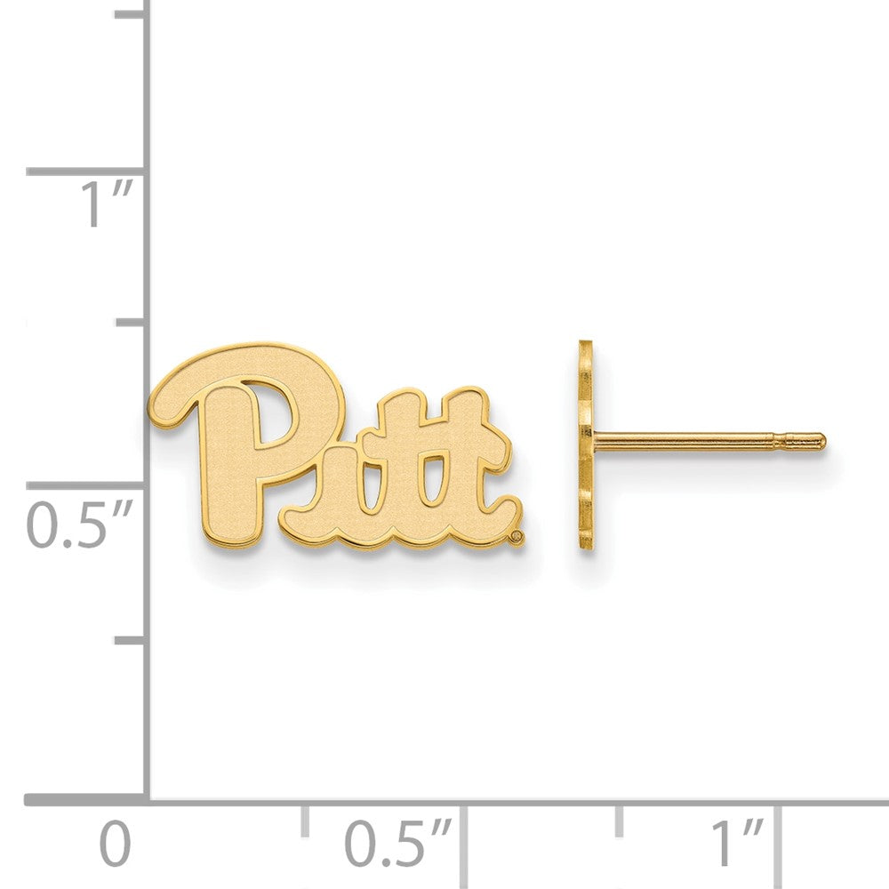 10K Yellow Gold Logoart University Of Pittsburgh Extra Small Post Earrings