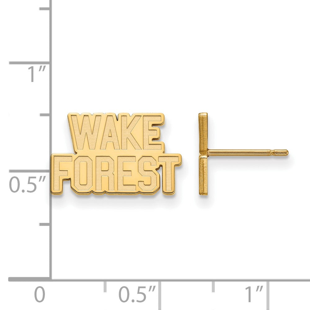 Gold Plated Sterling Silver Logoart Wake Forest University W F Extra Small Post Earrings