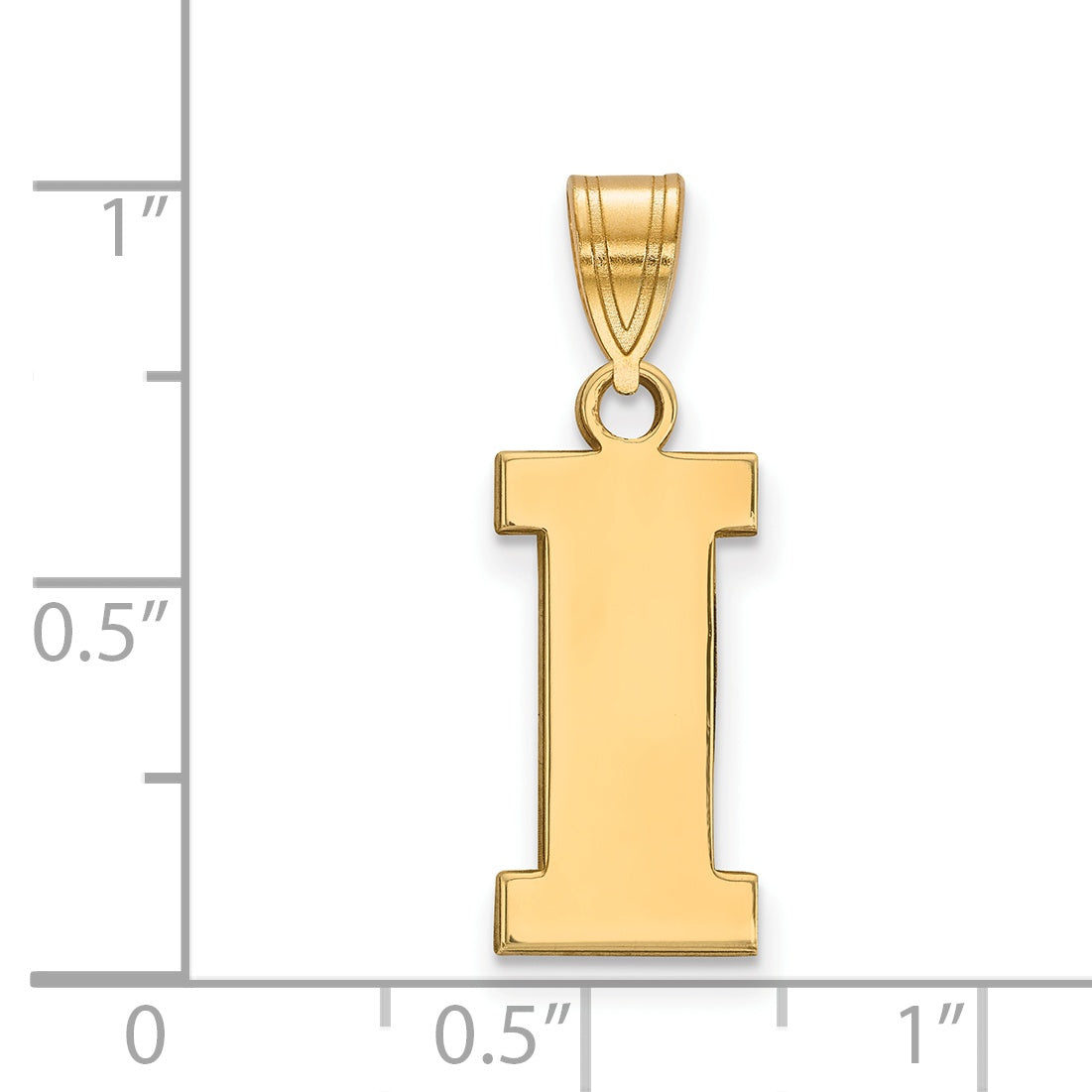 Gold Plated Sterling Silver Logoart University Of Iowa Letter I Medium Pendant