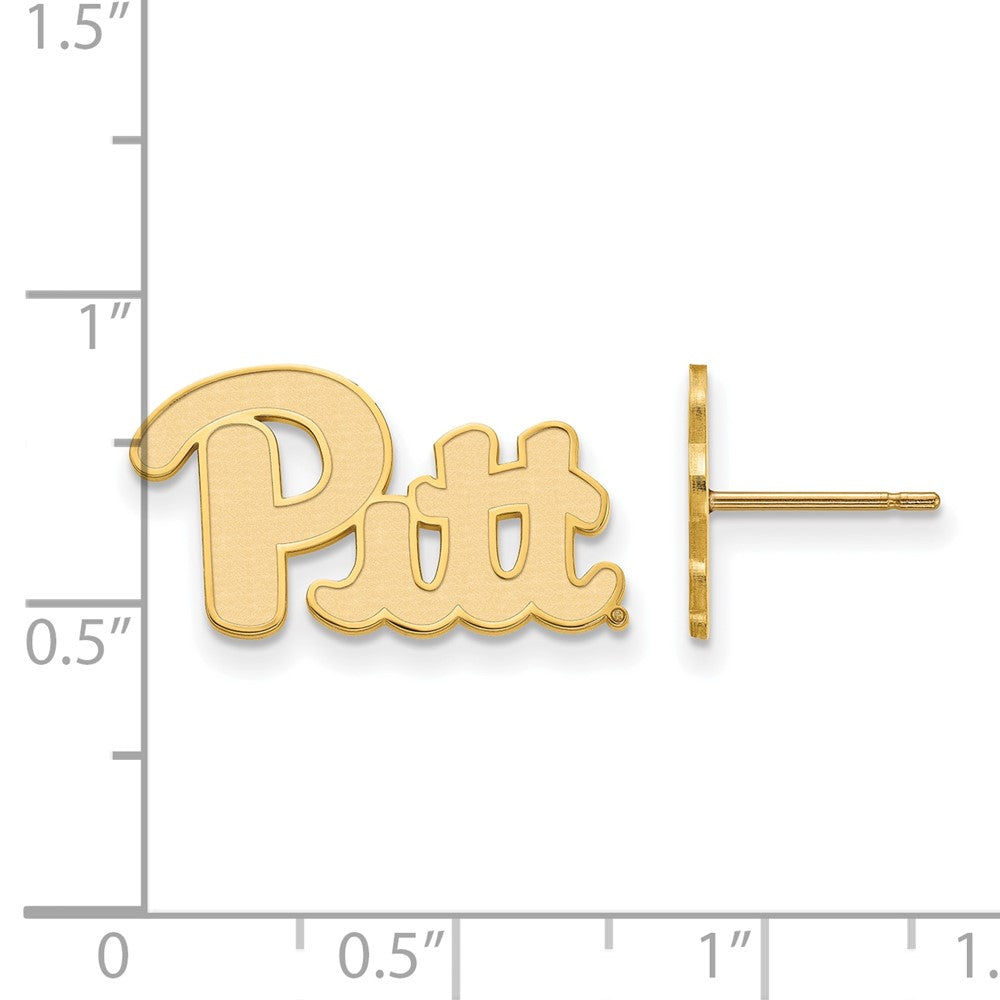 10K Yellow Gold Logoart University Of Pittsburgh Small Post Earrings