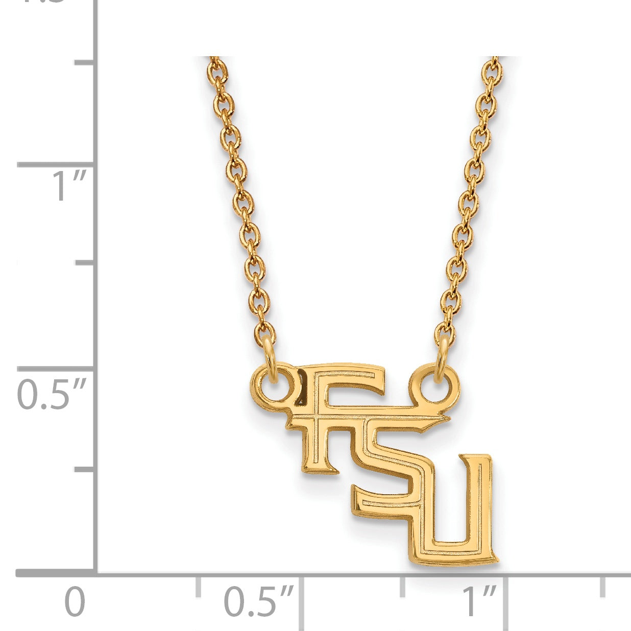 Gold Plated Sterling Silver Logoart Florida State University F S U Small Pendant 18 Inch Necklace