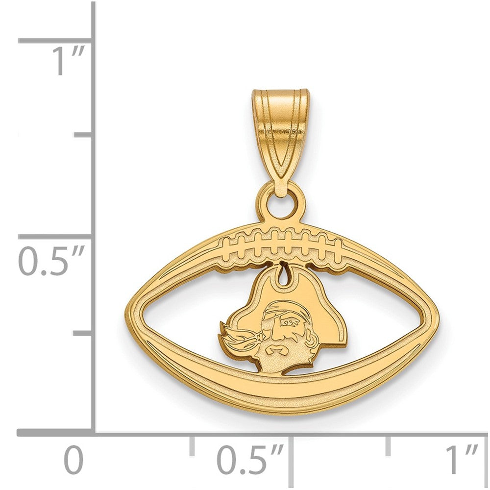 Gold Plated Sterling Silver Logoart East Carolina University Pirate Football Pendant