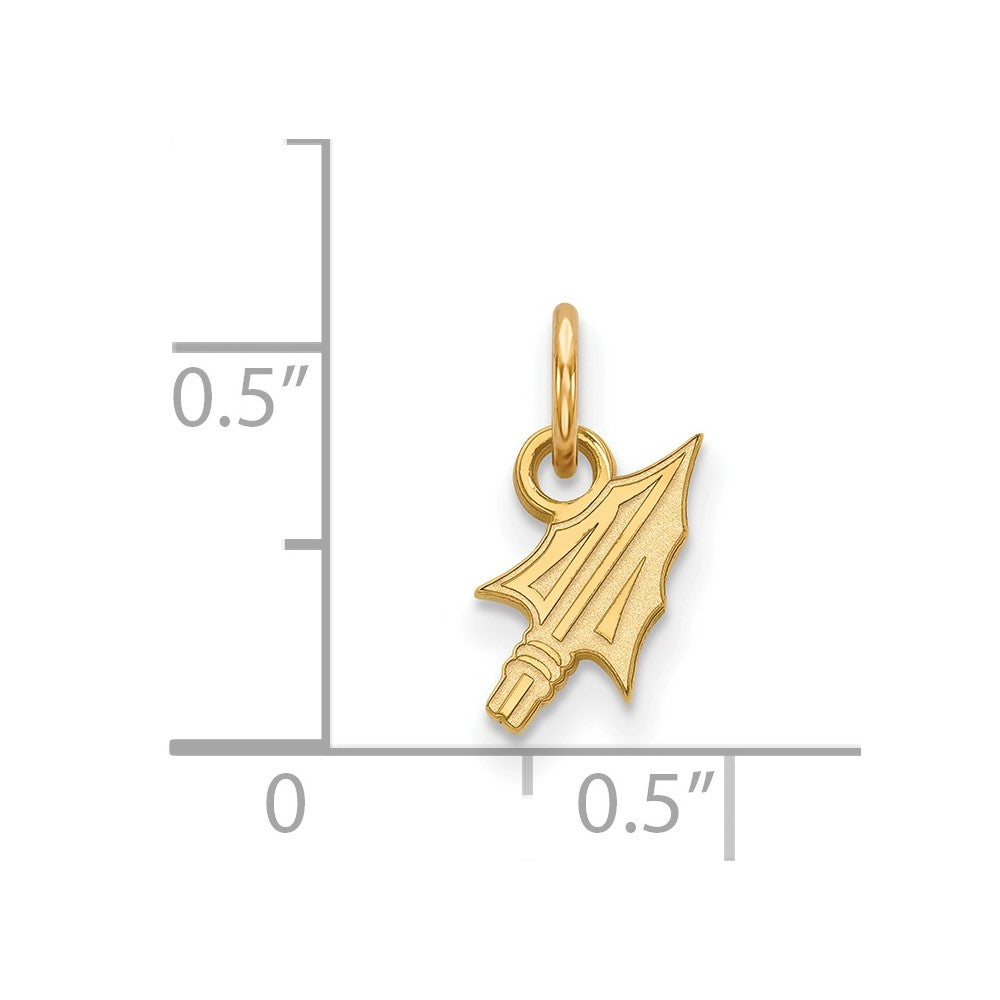 10K Yellow Gold Logoart Florida State University Arrow Extra Small Pendant