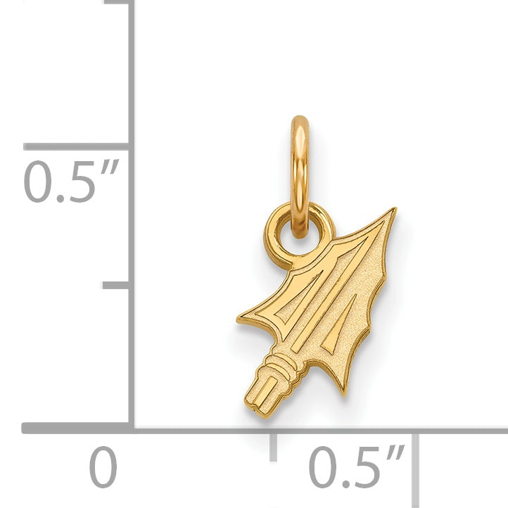 14K Yellow Gold Logoart Florida State University Arrow Extra Small Pendant