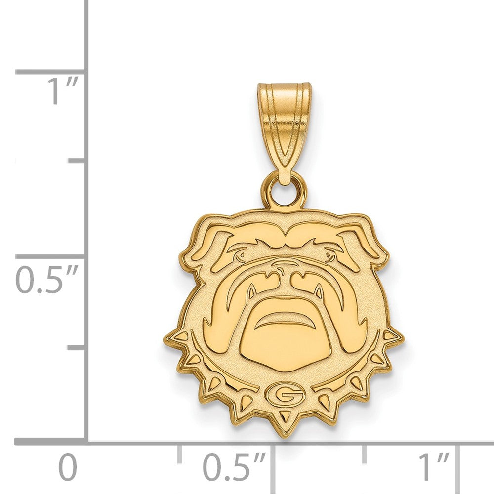 14K Yellow Gold Logoart University Of Georgia Bulldog Medium Pendant