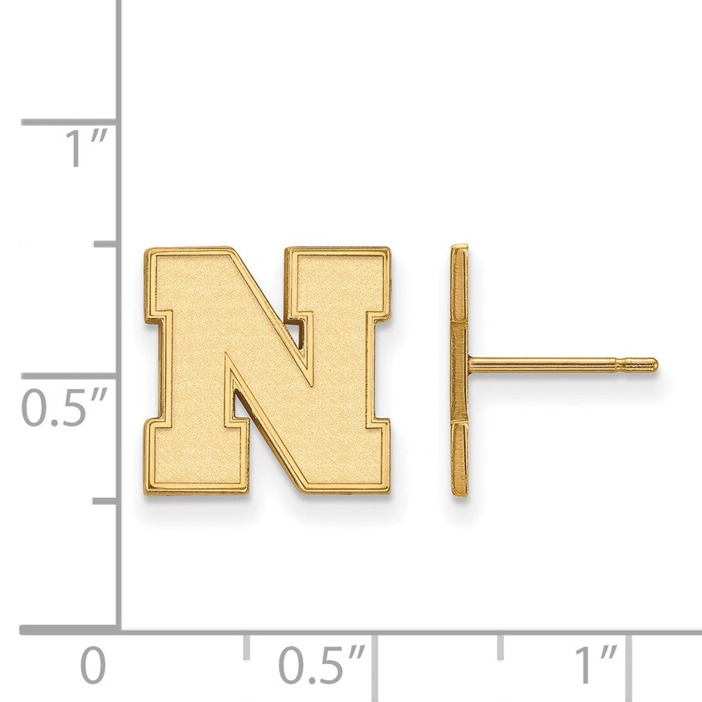 10K Yellow Gold Logoart University Of Nebraska Letter N Small Post Earrings