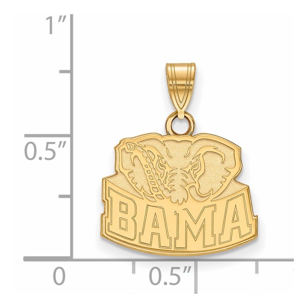 10K Yellow Gold Logoart University Of Alabama Elephant Small Pendant